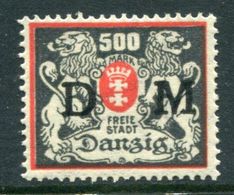 DANZIG 1923 Official 500 Mk. Without Rosette Underprint LHM / *.  Michel 39F - Service