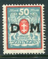 DANZIG 1923 Official 50 Mk. Without Rosette Underprint LHM / *.  Michel 33X F - Officials