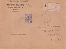 MONACO : N° 50 . SEUL SUR LETTRE RC . POUR DAKAR . 1932 . - Covers & Documents
