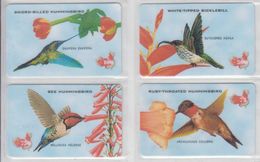 CHINA BIRDS BEE HUMMINGBIRD SICKLEBILL COLIBRI SET OF 4 CARDS - Pájaros Cantores (Passeri)