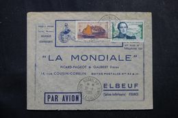 NOUVELLE CALÉDONIE - Affranchissement Plaisant De Houailou Sur Enveloppe Commerciale En 1955 Pour La France - L 63286 - Brieven En Documenten