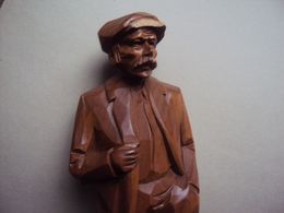 Midden 20e Eeuw Oude Man Hout-sculptuur Caron Quebec/Mid 20th Century Paul-Emile Caron, Quebec Wood Carving, Old Man. - Bois