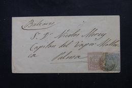 ESPAGNE - Enveloppe Pour Palma En 1875, Affranchissement Plaisant - L 63325 - Covers & Documents