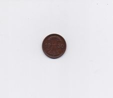 GERMANY DEUTSCHES REICH 1930 F 1 PFENNIG COPPER COIN - 1 Renten- & 1 Reichspfennig