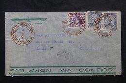 BRÉSIL - Enveloppe Pour La France En 1934 Par Avion, Affranchissement Et Oblitérations Plaisants - L 63336 - Cartas