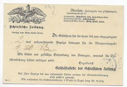 REICH / GERMANIA - 1907 - CP ENTIER Mi.P73 Avec REPIQUAGE PRIVE "SCHLESISCHE ZEITUNG" à BRESLAU => LIEGNITZ - Postwaardestukken