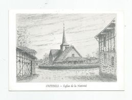 51 Marne Outines église De La Nativité Dessin Original Jean Harat - Autres & Non Classés