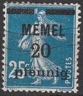 Memel 1920 N° 20 Semeuse Surchargée (E14) - Oblitérés