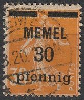 Memel 1920 N° 21 Semeuse Surchargée (E14) - Gebruikt