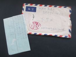 VR China 1962 Luftpost / Air Mail Brief Mit 2 Stempeln Brief Mit Inhalt Ovaler Violetter Stempel - Briefe U. Dokumente