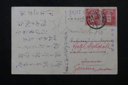 JAPON - Affranchissement Plaisant Sur Carte Postale  Pour Hôtel Métropole à Genève Via Sibérie - L 63360 - Covers & Documents