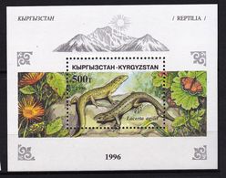 KIRGHIZISTAN 1996       Reptiles    Serpents   Lézards  (7-7)  + 1 Bloc MNH - Kirgisistan