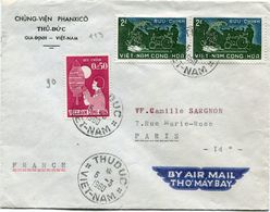 VIET-NAM LETTRE PAR AVION DEPART THUDUC 5-3-1960 VIET-NAM POUR LA FRANCE - Viêt-Nam