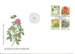 Sweden 1993 Discount Postage Stamps: Summer Flowers, Mi 1781-1884 FDC - Lettres & Documents