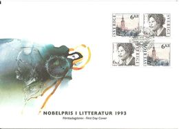 Sweden 1993 Nobel Laureates For Literature.City House Stockholm, Toni Morrison, Mi 1801-1802 Two Pairs FDC - Brieven En Documenten