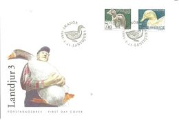 Sweden 1995 Farm Animals, Mi 1878-1879  FDC - Briefe U. Dokumente