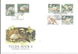 Sweden 1996 Wild Animals 3, Mi 1925-1929  FDC - Brieven En Documenten