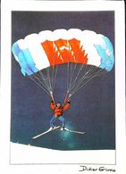 CPM 1980s Montagne France -Parapente à Ski. Edtd Subervie à Rodez -Photo Didier Givois  (Dims/collection Série 12x17) - Parachutting