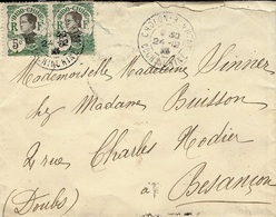 1914 - Enveloppe De CHOLON  Affr. Paire 5 C. Pour La France - Lettres & Documents