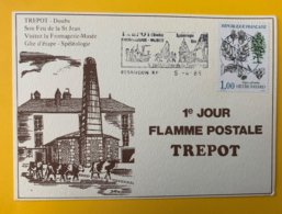 10278 - Carte 1er Jour Flamme Postale Trepot Doubs Besancon 5.04.1986 - Cartas
