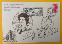 10280 - Carte  Flamme Postale Trepot Doubs Besancon 4.04.1987 Fromage - Brieven En Documenten