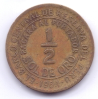 PERU 1964: 1/2 Sol De Oro, KM 220 - Peru