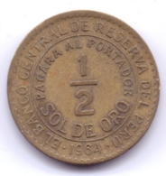 PERU 1964: 1/2 Sol De Oro, KM 220 - Peru