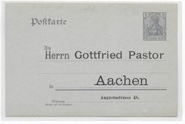GERMANIA - 1903 - CP ENTIER MiP63X Avec REPIQUAGE PRIVE "KONZERTEN Des INSTRUMENTALVEREINS" De AACHEN / MUSIQUE - Cartes Postales