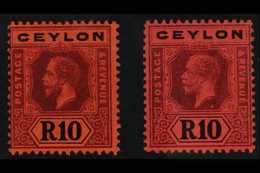 1912 - 25  10r Purple And Black On Red, Die I And Die II, SG 318, 318b, Very Fine Mint. (2 Stamps) For More Images, Plea - Ceylan (...-1947)