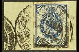 1901-05  20p Blue IMPERF Variety Facit 58 I V1 (as SG 164, Michel 58), Fine Used On Piece, Fresh & Scarce. For More Imag - Sonstige & Ohne Zuordnung