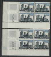 N° 1235 Cote 5 € ** (MNH) 2 Coins Datés Du 1/12/59 Et Du 3/12/59 "Cathedrale De Laon" - 1960-1969