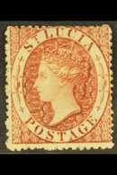 1860  (1d) Rose Red, SG 1, Fine Mint Large Part Og. For More Images, Please Visit Http://www.sandafayre.com/itemdetails. - St.Lucia (...-1978)