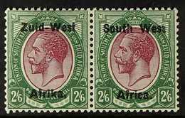 1923  2s6d Purple & Green Overprint Setting I, SG 9, Very Fine Mint Horiz Pair, Fresh. (2 Stamps) For More Images, Pleas - Afrique Du Sud-Ouest (1923-1990)