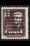 1951  Visit Of Franco To The Canary Islands (with Control Number) 25p+10c Brown-purple (Edifil 1090, Scott CB18, SG 1151 - Sonstige & Ohne Zuordnung
