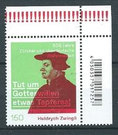ALLEMAGNE ALEMANIA GERMANY DEUTSCHLAND BUND 2019 500TH ANNIV OF HULDRYCH ZWINGLI'S REFORMATION MNH MI 3464 YT 3248 - Unused Stamps