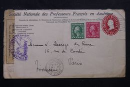 ETATS UNIS - Entier Postal Avec Repiquage + Compléments De New York Pour La France En 1915 Avec Contrôle Postal- L 63408 - 1901-20