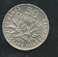 Semeuse 50 Centimes. 1898  Argent Silver Laupi 13117 - G. 50 Céntimos