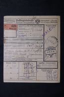 AUTRICHE - Bulletin ( Demi ) De Colis Postal De Wien Pour Zagreb En 1937 - L 63417 - Covers & Documents
