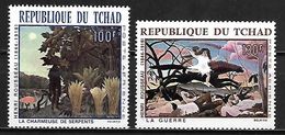 T C H A D    -   Aéros   -  1968  .   Y&T N° 47 à 48 **.    Peintures  D' Henri  Rousseau - Tsjaad (1960-...)