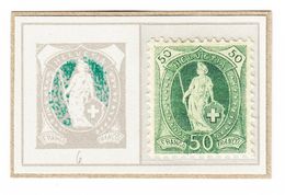 1901 50 Rp Grün, Mit Falz, Mit Retouche 3/22 II Rückseitig Signiert Guinand - Unused Stamps
