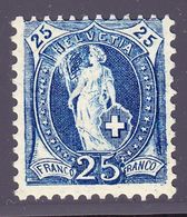 1899 25 Rp Blau Kat Nr. 73Da Mit Grosser Stichel-Retouche Postfrisch, Attest Und Signiert P. Guinand - Neufs