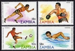 Zambia, 1980, Olympic Summer Games Moscow, Sports, MNH, Michel 225-228 - Zambia (1965-...)