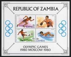 Zambia, 1980, Olympic Summer Games Moscow, Sports, MNH, Michel Block 9 - Zambia (1965-...)