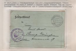 G10/ Feldpost Postbrief (12-14) K.D.Feldpostqtation Et.Insp.8.Armee - 'Etappeninspektion Der 8 Armee/Krankentransport - Ocupación 1914 – 18