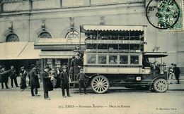 Paris 6ème * 1907 * Nouveaux Autobus , Place De Rennes * Gare Des Batignolles / Gare Montparnasse - Paris (06)