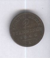 2 Pfennige 1846 A Allemagne Prusse - TTB - Otros & Sin Clasificación