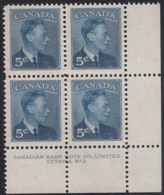 Canada 1949 MNH Sc #288 5c George VI Plate 2 LR - Plate Number & Inscriptions