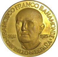 ESPAÑA. FRANCISCO FRANCO. MEDALLA PACI IMPOSVIT MORES. BRONCE DORADO. ESPAGNE. SPAIN MEDAL - Royaux/De Noblesse