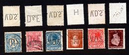 Perfins - Perforé - Lochung - 6 Timbres - Pays-Bas  - Nederland - Netherland - Perfins