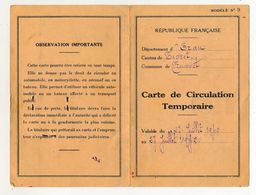 Algérie - Carte De Circulation Temporaire - 1940 - Commune De Trumelet (Tiaret) - Département D'Oran - Unclassified